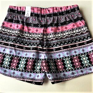 BOHO AZTEC PRINT SHORTS PURPLE PINK